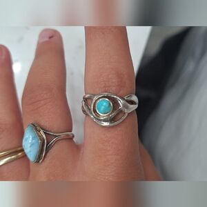 Vintage Style Turquoise Ring // 925 Sterling Silver with Genuine Turquoise